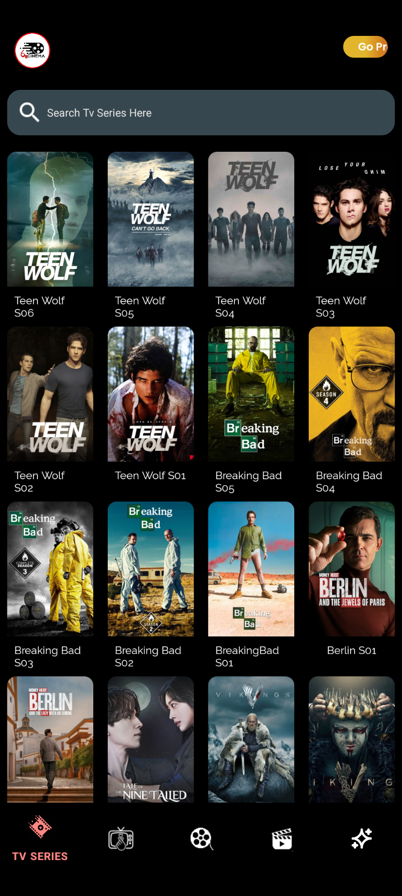 RUU Cinema TV Series UI